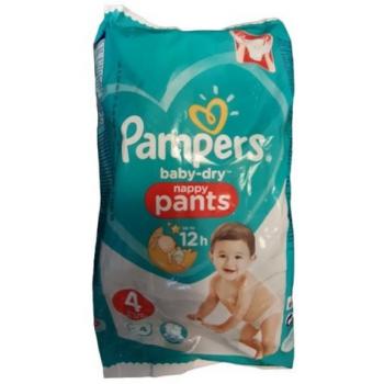 Pampers Baby-Dry Nappy Pants - scutece chilotel nr 4 (9-15kg) 4 buc x 18 pachete (72 scutece)