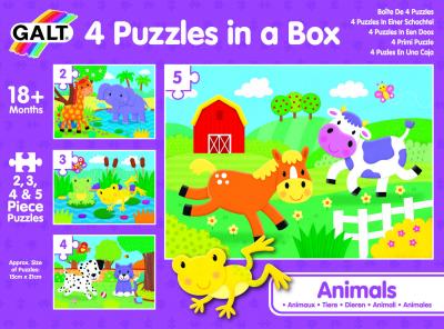 Set 4 puzzle-uri - Animalute (2, 3, 4, 5 piese)