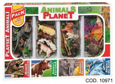 Set animalele planetei RS Toys in cutie 24 animale si accesorii