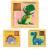 Cuburi educationale din lemn tip puzzle cu dinozauri ecotoys ma442