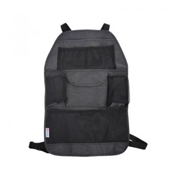 Petite&Mars - Protectie bancheta auto 38.5x58 cm, Order, Gri-Negru