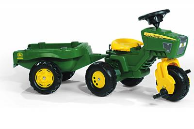 Tractor Cu Pedale Si Remorca Copii Rolly Toys 052769 Verde