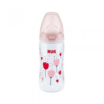 Biberon Nuk First Choice PP 300 ml Control Temperatura Tetina Silicon M 0-6 luni Roz