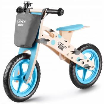 Bicicleta de lemn fara pedale ricokids rc-612 - albastru