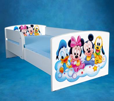 Mickey si prietenii - saltea inclusa - 140x70 cm, cu sertar