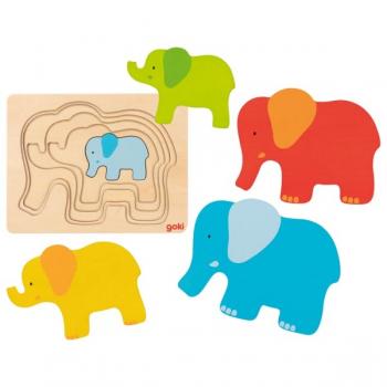 Puzzle incastru - elefanti