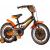 Bicicleta 16 inch, sa reglabila, roti ajutatoare detasabile, frana v-brake, motocross orange