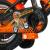 Bicicleta 12 inch, roti ajutatoare detasabile, frana v-brake, motocross portocaliu