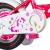 Bicicleta 12 inch, fair pony roz, cos alb, scaun papusi, roti ajutatoare