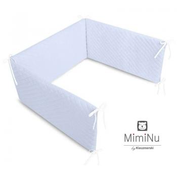 MimiNu - Aparatoare matlasata, cu fermoar , pentru patut 120X60 cm, Blue
