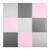 Salteluta de joaca tip puzzle 180 x 180 cm ricokids 7498 - roz - gri