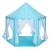Cort copii, castel 135x140 cm, forma hexagonala, cadru pliabil, 6 intrari, albastru