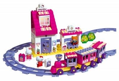Set Constructie Unico Plus Hello Kitty Trenulet Cu Gara 95 Piese