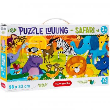 Puzzle Lung Safari, 40 piese, 98x33 cm Mimorello EK6664