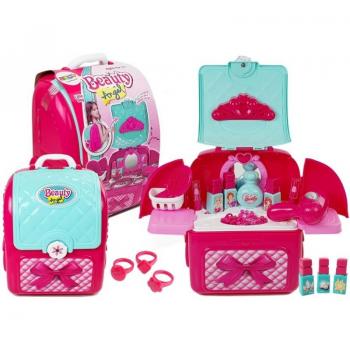 Set rucsac de infrumusetare fetite, trusa de jucarie, roz, leantoys, 6878