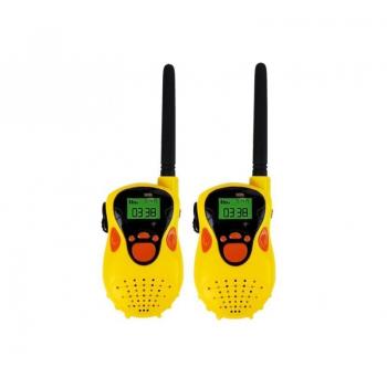 Set statie emisie receptie walkie talkie, de jucarie pentru copii, galben, 100 m, leantoys, 7605
