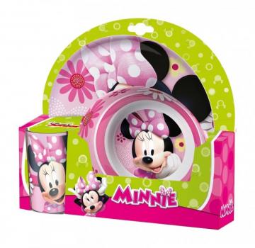 Set 2 Farfurii Si Pahar Pentru Copii Bbs Minnie Mouse