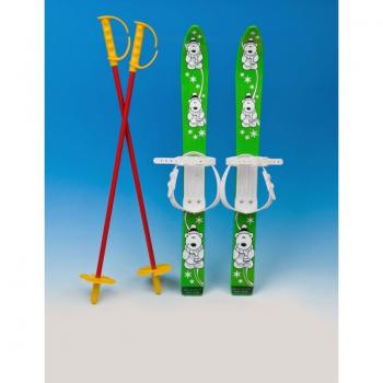 Schiuri mici pentru copii, marmat, verde, 70 cm