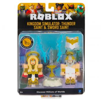 Roblox celebrity pachet cu 2 figurine (kingdom simulator: thunder saint & sword saint) s8