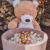 Piscina uscata cu 250 de bile (auriu, alb, transparent, bej ) meowbaby  , teddy bear, 90x30 cm, catifea bej