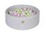 Piscina uscata cu 250 de bile (verde, transparent, alb perlat, roz pastel) meowbaby  , spring, 90x30 cm, gri deschis