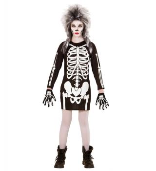 Costum schelet rochie halloween fetita - 5 - 7 ani / 128 cm