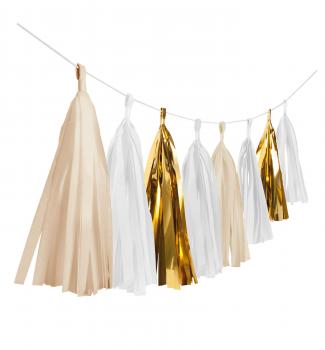 Ghirlanda tassel 3m aurie