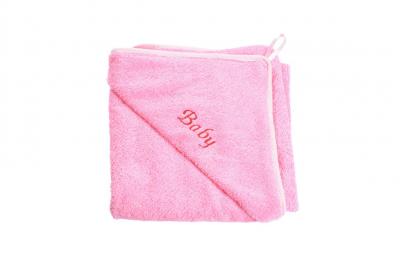 Prosop de baie bumbac 100% roz, personalizat baby