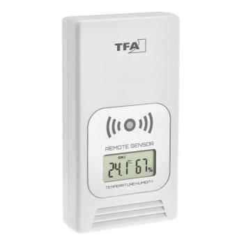 Transmitator wireless digital pentru temperatura si umiditate, afisaj lcd, alb, tfa 30.3241.02