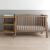 Masa infasat pentru bebelusi, lemn masiv, vintage 76 x 44 x 86 cm, cu 2 rafturi de depozitare inalte