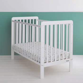 Patut din lemn pentru bebe, inaltime saltea reglabila, clasic alb 120x60 cm