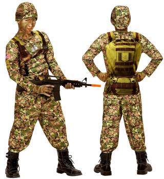 Costum soldat camuflaj copii - 11 - 13 ani / 158 cm