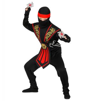 Costum ninja copii kombat rosu - 8 - 10 ani / 140 cm