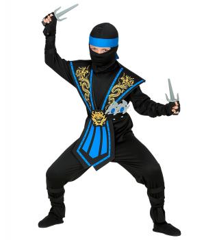 Costum ninja copii kombat albastru - 8 - 10 ani / 140 cm