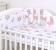 Set lenjerie din bumbac, cu protectie laterala, pentru pat bebelusi 120 x 60 cm, caprioara, boho