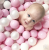 Piscina uscata cu 250 de bile (alb perlat, transparent, roz pastel) meowbaby  , amour, 90x30 cm, roz deschis