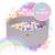 Piscina uscata cu 250 de bile (babyblue, mint, pastel roz, lila) meowbaby  , rainbow, 90x30 cm, gri deschis