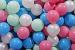 Piscina uscata cu 200 de bile (blue, alb perlat, roz, mint) meowbaby  , 90x30 cm, gri deschis
