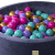 Piscina uscata 250 bile 7 cm meowbaby  , auriu, roz inchis, violet si turcoaz, flower set, 90x30 cm, catifea blue