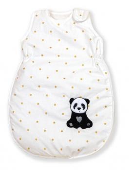 Amy - sac de dormit fara maneci, broderie panda, 86 cm, 80x52 cm, alb