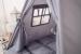 Set cort de joaca, teepee, light grey, 110x110x150 cm, salteluta, ghirlanda, 2 pernite si kit fixare