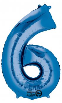 Balon folie cifra 6 albastru