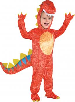 Costum dinozaur rosu copii - 4 - 5 ani / 116cm