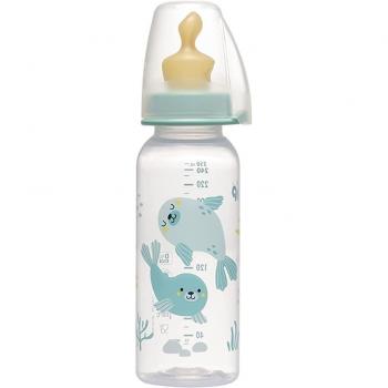 Biberon family boy pp 250 ml cu tetina latex pt lapte, nr 2, nip 35007