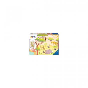 PUZZLE SI JOC ANIMALE DIN SAFARI, 2x24 PIESE