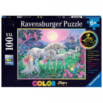 PUZZLE UNICORNI LA LUMINA LUNII, 100 PIESE STARLINE