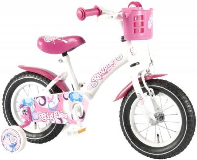 Bicicleta Copii Fete 12 Inch Volare Bike Giggles Cu Roti Ajutatoare Si Cosulet Roz