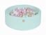 Piscina uscata cu 250 de bile (alb, mint, bej, roz pastel, transparent) meowbaby  , cupcake, 90x30 cm, mint