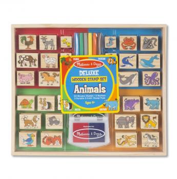 Set Stampile Din Lemn Animale Deluxe