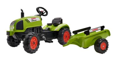 Jucarie tractor pentru copii cu pedale si remorca, falk, 2041c